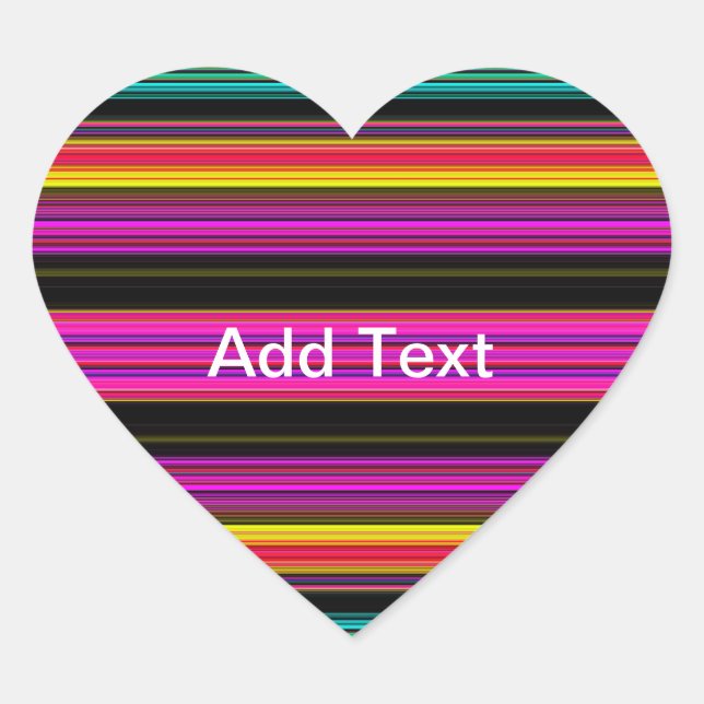Thin Colorful Stripes - 2 Heart Sticker (Front)