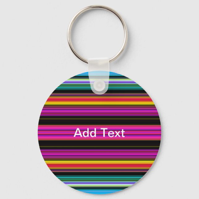 Thin Colorful Stripes - 2 Keychain (Front)