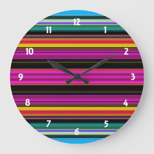 Thin Colorful Stripes _ 2 Large Clock