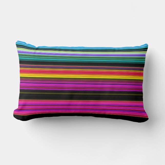 Thin Colorful Stripes - 2 Lumbar Pillow (Front)