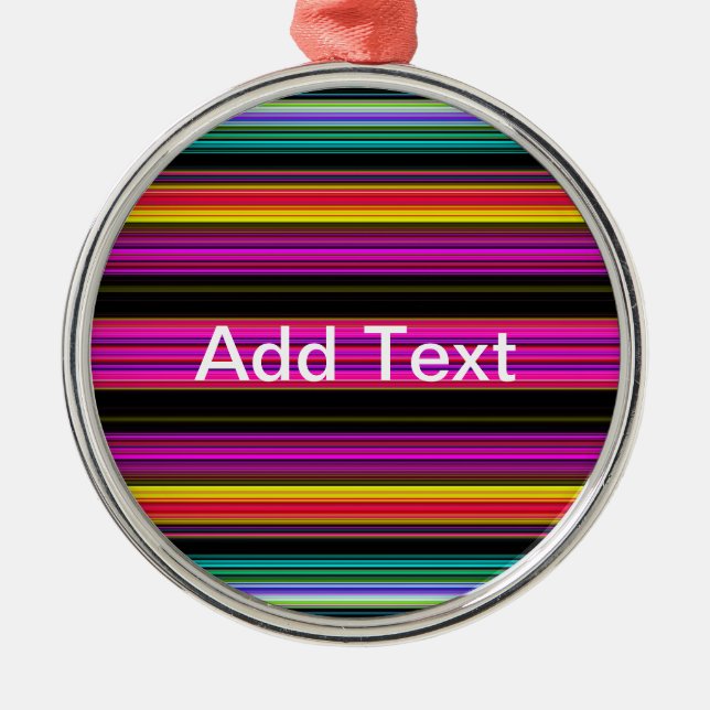 Thin Colorful Stripes - 2 Metal Ornament (Front)