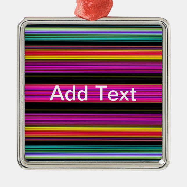 Thin Colorful Stripes - 2 Metal Ornament (Front)