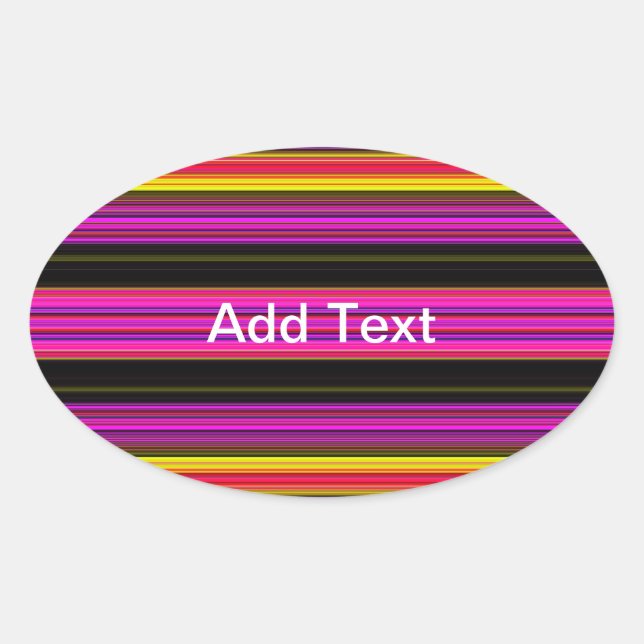 Thin Colorful Stripes - 2 Oval Sticker (Front)