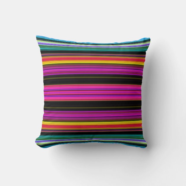 Thin Colorful Stripes - 2 Throw Pillow (Front)