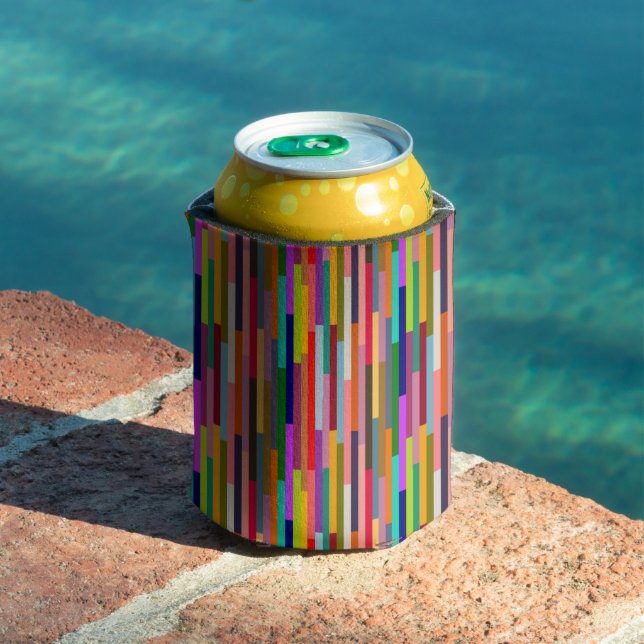 Thin Colorful Stripes  Can Cooler (In Situ Pool)