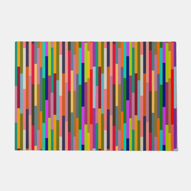 Thin Colorful Stripes  Doormat (Front)