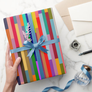 Thin Colorful Stripes Wrapping Paper