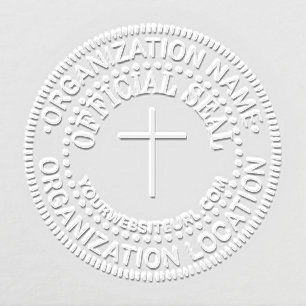 Thin Cross Custom Official Seal Name Loc URL Embosser
