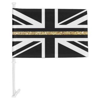 Thin Gold Glitter Line Flag by ThinBlueLineDesign at Zazzle