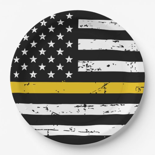 Thin Gold Line 911 Police Dispatcher Party Paper Plates