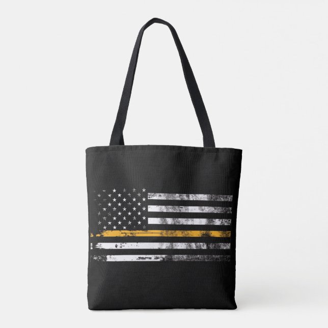 Thin Gold Line Dispatcher Flag Tote Bag (Back)
