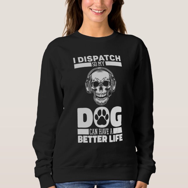 Thin Gold Line Dog Emergency - Police Yellow Dispa Sweatshirt (Front)