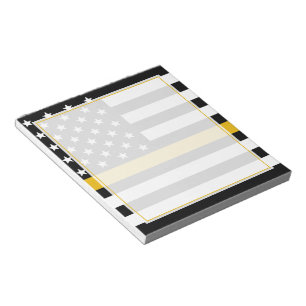 Thin Gold Line Flag 911 Emergency Dispatcher Notepad