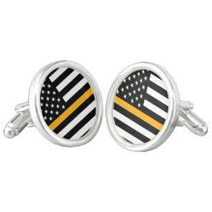 Thin Gold Line Flag Dispatch Cufflinks