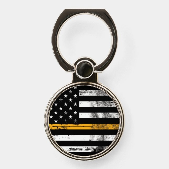Thin Gold Line Flag Dispatch Phone Grip (Front)