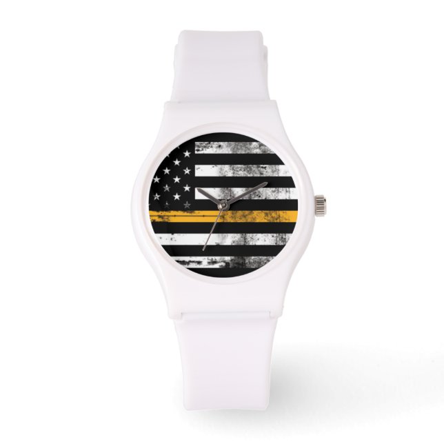 Thin Gold Line Flag Dispatcher Women's Watch (Front)