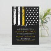 Thin Gold Line Flag Police Dispatch Party|Event Invitation (Standing Front)