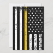 Thin Gold Line Flag Police Dispatch Party|Event Invitation (Back)
