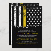 Thin Gold Line Flag Police Dispatch Party|Event Invitation (Front/Back)