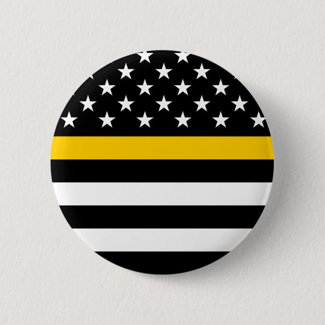Thin Gold Line Flag (United States) Button (Front)