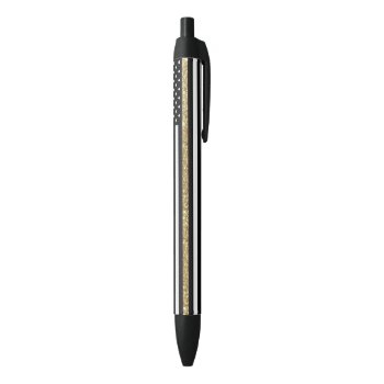 Thin Gold Line Glitter Flag Black Ink Pen by ThinBlueLineDesign at Zazzle