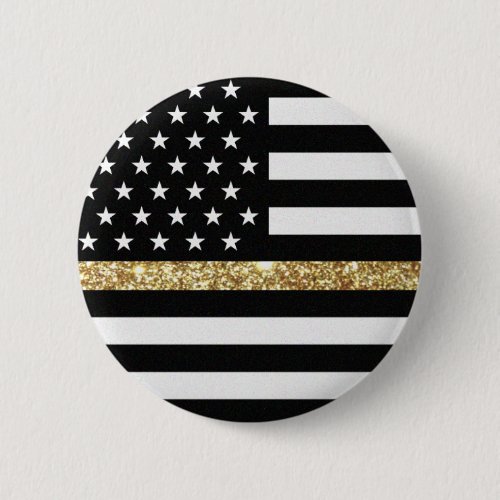 Thin Gold Line Glitter Flag Button