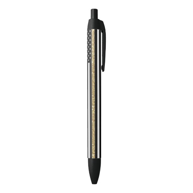Thin Gold Line Glitter Flag Pen (Bottom (Vertical))