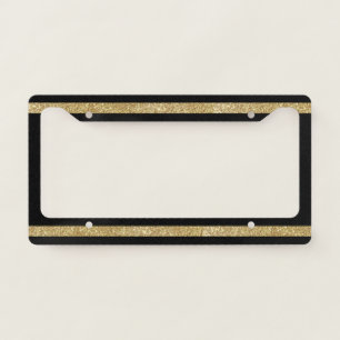 Thin Gold Line Glitter License Plate Frame