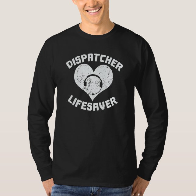 Thin Gold Line Heart Police Yellow  Emergency Disp T-Shirt (Front)