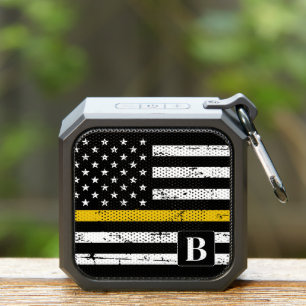 Thin Gold Line Personalized Monogram Dispatcher Bluetooth Speaker