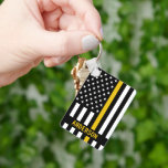 Thin Gold Line Personalized Name 911 Dispatcher Ke Keychain<br><div class="desc">Thin Gold Line Keychain for 911 dispatchers and police dispatchers. Personalize this dispatcher keychain with name. This personalized dispatcher gift is perfect for police dispatcher appreciation, 911 dispatcher thank you gifts, and dispatcher retirement gifts or party favors. Order these dispatchers gifts bulk for the police department or fire station. COPYRIGHT...</div>