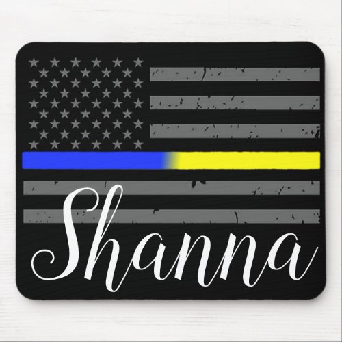 Thin Gold Line Police Dispatcher Mouse Pad