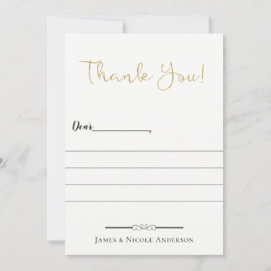 Thin Gold Modern Script Full Photo Thank You