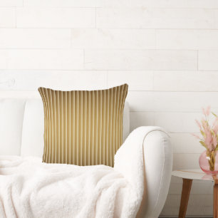 Thin Gold Stripe Throw Pillow