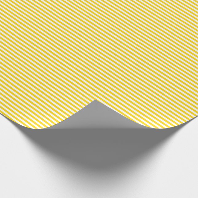 Thin Golden Yellow and White Stripes Wrapping Paper (Corner)