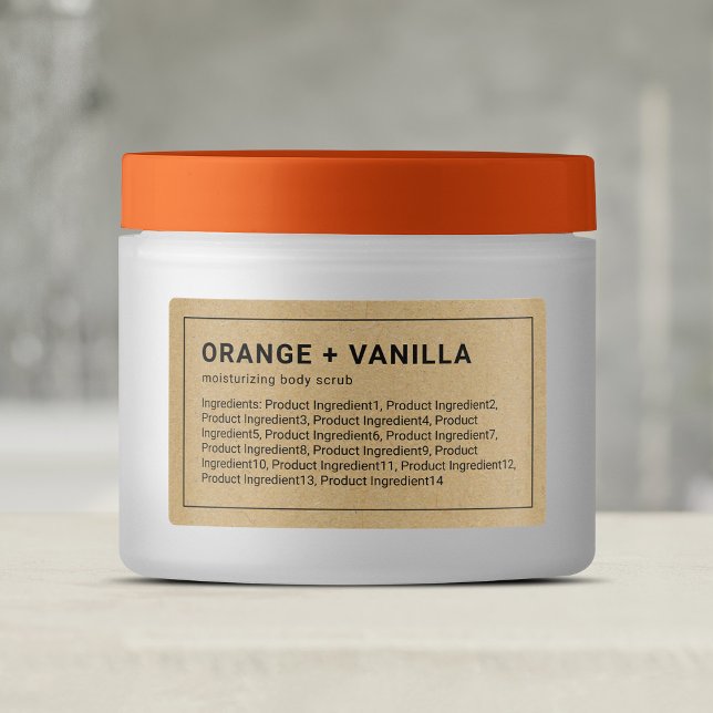 Thin Gray Border Kraft Ingredients Product Label (Creator Uploaded)