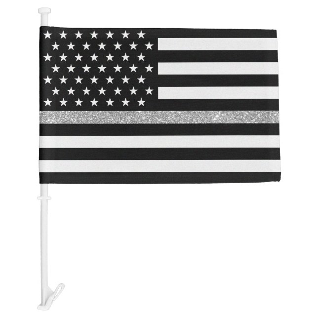 Thin Gray Glitter Line Flag (Front)