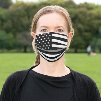 Thin Gray Line Adult Cloth Face Mask by ThinBlueLineDesign at Zazzle
