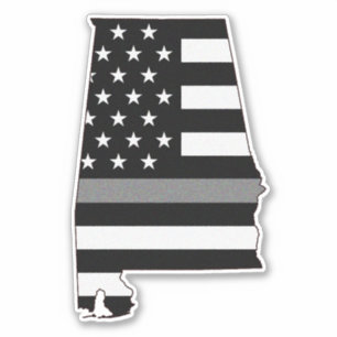 Thin Gray Line Alabama Flag Sticker