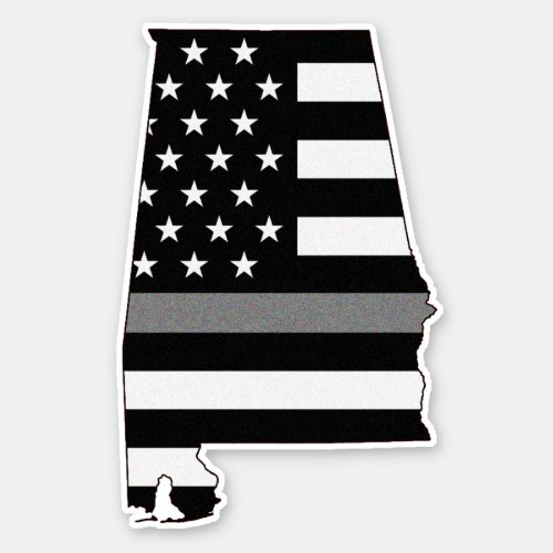 Thin Gray Line Alabama Flag Sticker
