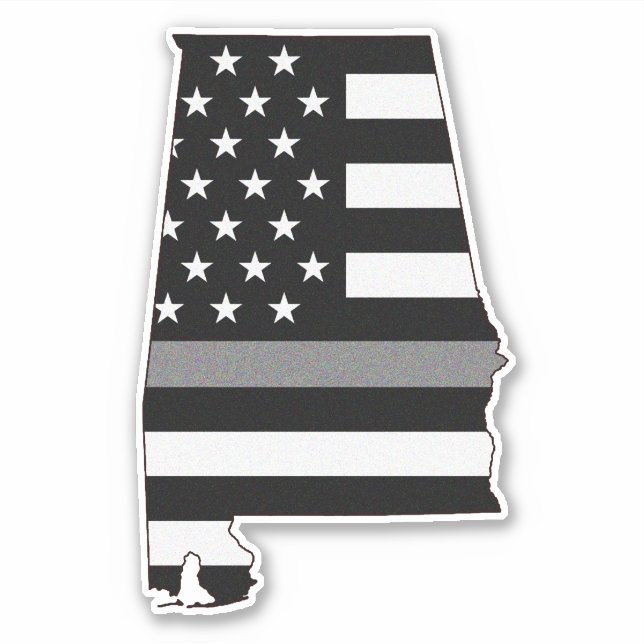 Thin Gray Line Alabama Flag Sticker (Front)