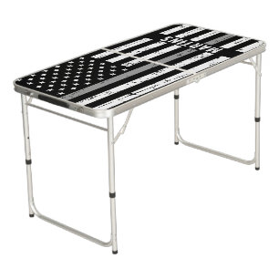 Thin Gray Line American Flag Correctional Officer Beer Pong Table