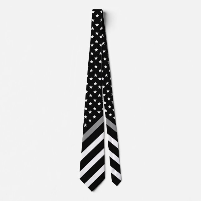 Thin Gray Line American Flag Correctional Officer Neck Tie (Front)