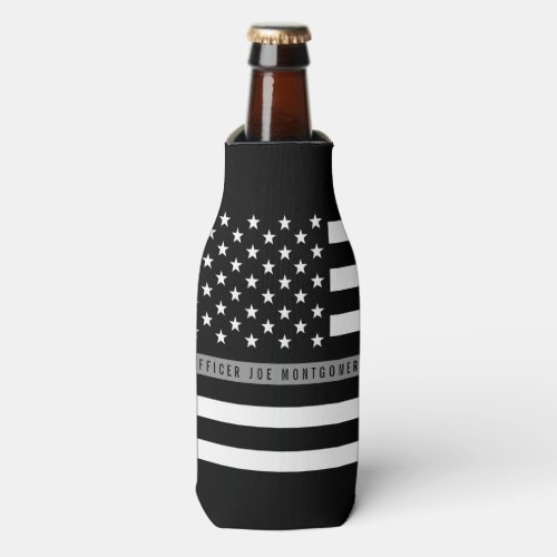 Thin Gray Line American Flag Monogram Bottle Cooler
