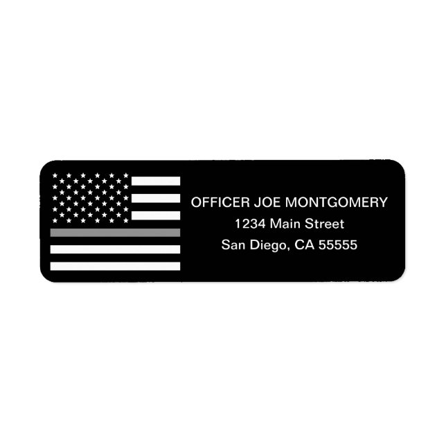 Thin Gray Line American Flag Return Address Label (Front)
