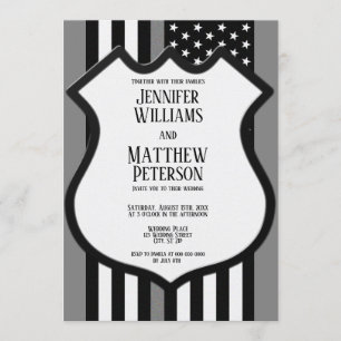 Thin Gray Line Badge Invitation