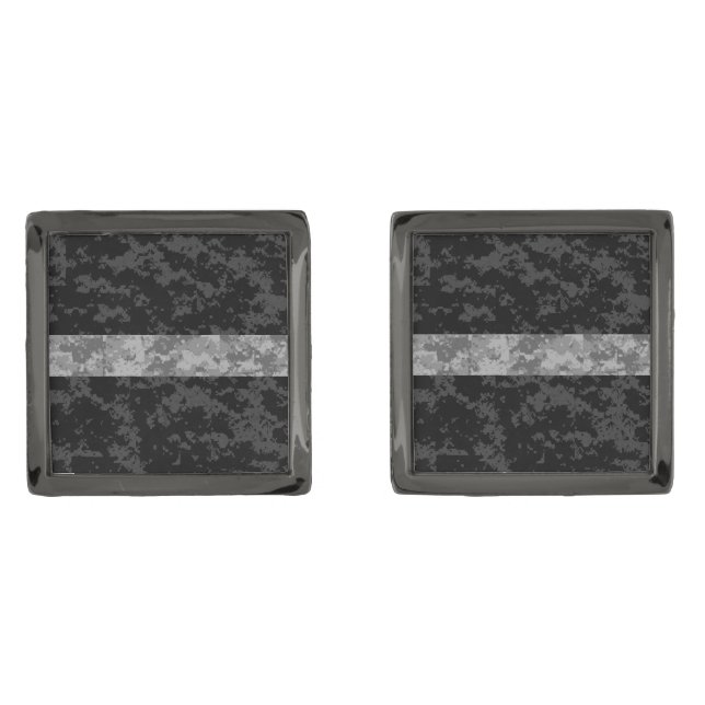 Thin Gray Line Camo Cufflinks (Front)