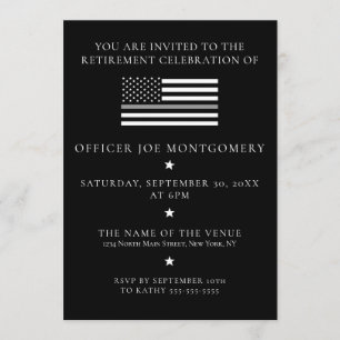 Thin Gray Line Correctional Flag Retirement Party Invitation
