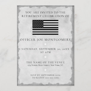 Thin Gray Line Correctional Flag Retirement Party Invitation