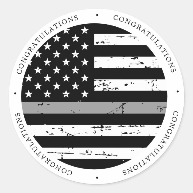 Thin Gray Line Correctional Officer Congratulation Classic Round Sticker (Front)